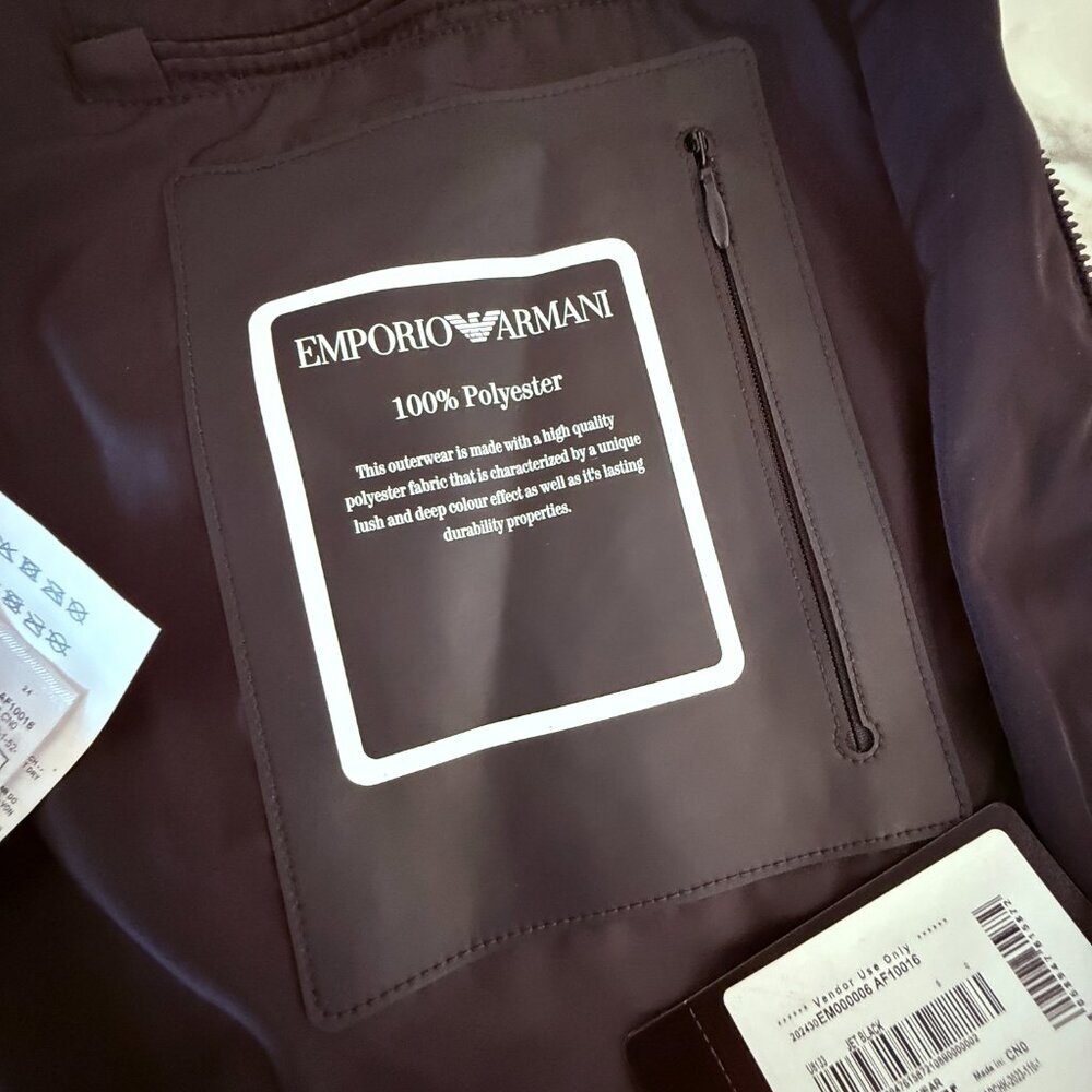 EMPORIO ARMANI Mens Jet Black Ltd. Ed. Hooded Lunar New Year Dragon Jacket, 52 - Picture 14 of 14